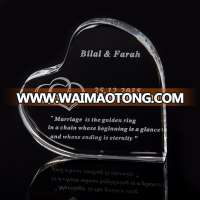 cheap heart shape crystal wedding return gifts,custom engraving crystal gifts