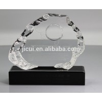 Iceberg shape pure high quality K9 crystal clock iceberg with painting award JKC-0079