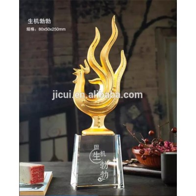 2017 High Quanlity Gold plated Chanticleer Trophy for Business Gift