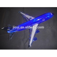 blue color crystal propeller-driven aircraft/airline/Boeing aeroplane for crystal transport models with engraved