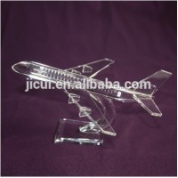 Noble Customized Made Crystal aircraft model for led base With Logo and Text Engraved Free