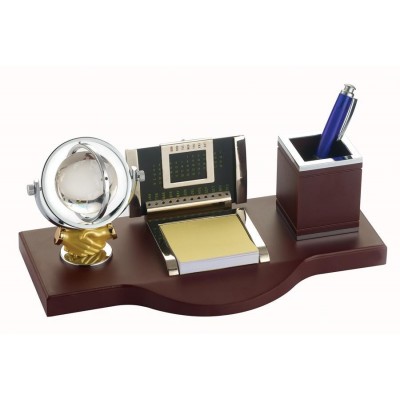 exquisite crystal globe and pencil vase office sets with office desk decoration gift