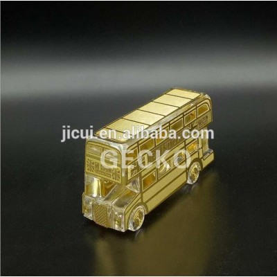 High Quanlity Tastefully Golden Crystal BUS model For Fancy Clock UK Souvenir