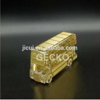 High Quanlity Tastefully Golden Crystal BUS model For Fancy Clock UK Souvenir