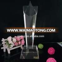 Good quality crystal trophy for souvenir etched logo Dubai market best seller